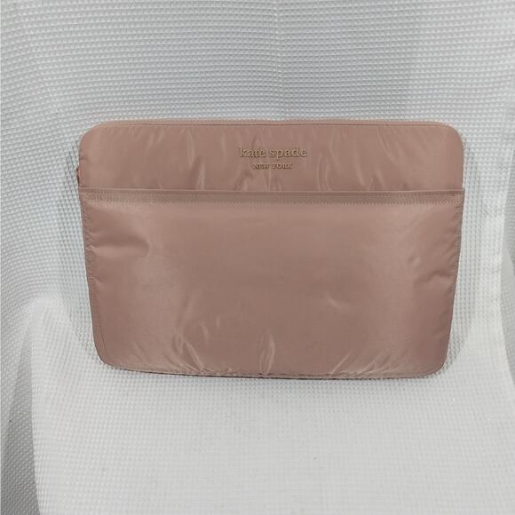 NWT! KATE SPADE! GORGEOUS CHAMPAGNE PINK NYLON PADDED LAPTOP CASE! 15"-16" - Picture 8 of 10